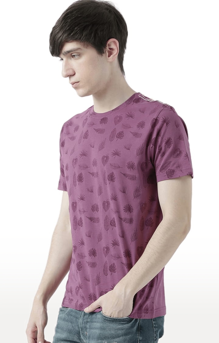 HUETRAP | Men's Pink Cotton Printed Regular T-Shirt 2
