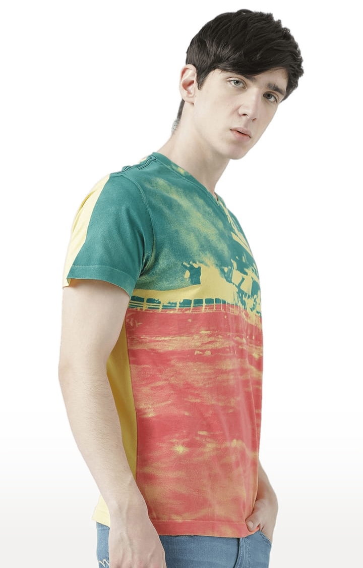Men's Multicolour Printed Regular T-Shirt
