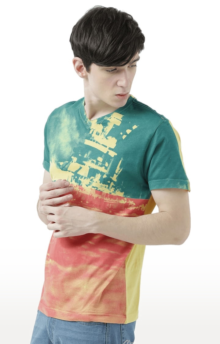 Men's Multicolour Printed Regular T-Shirt