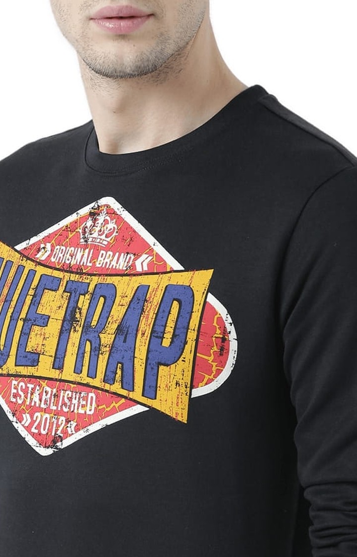 Men's Black Typographic Sweatshirts
