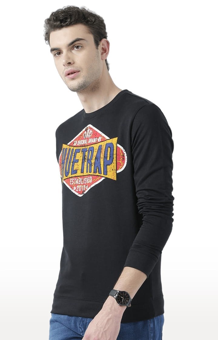Men's Black Typographic Sweatshirts