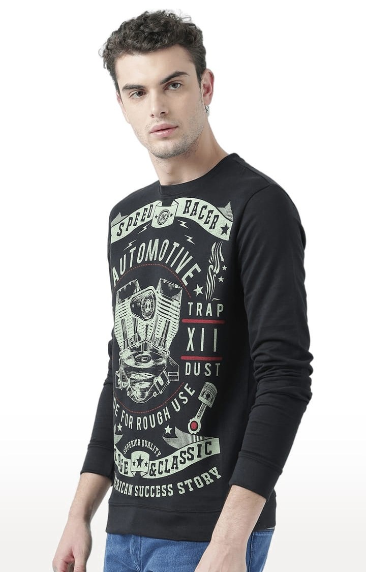 Men's Black Typographic Sweatshirts