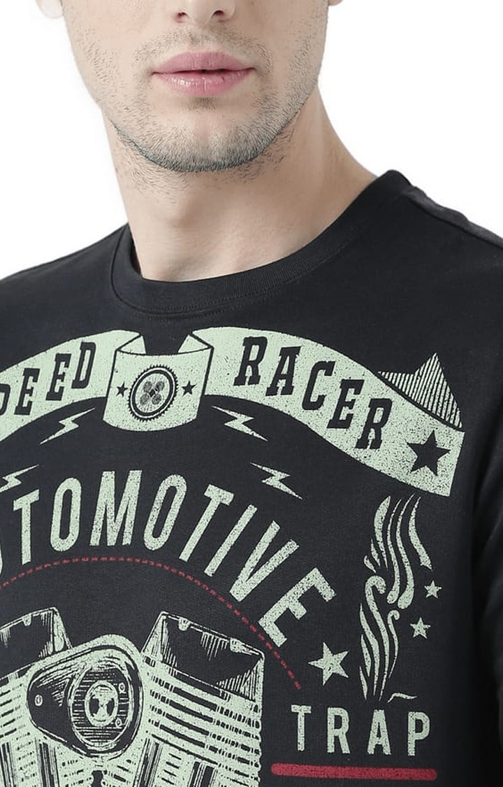 Men's Black Typographic Sweatshirts