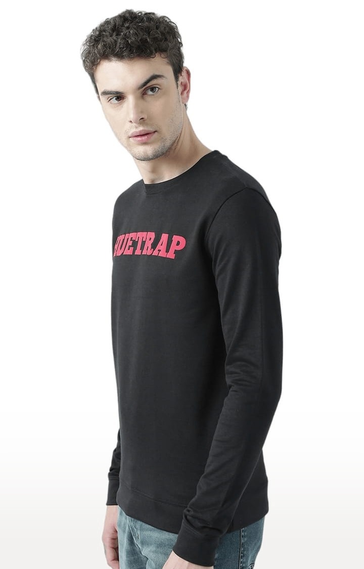Men's Black Typographic Sweatshirts