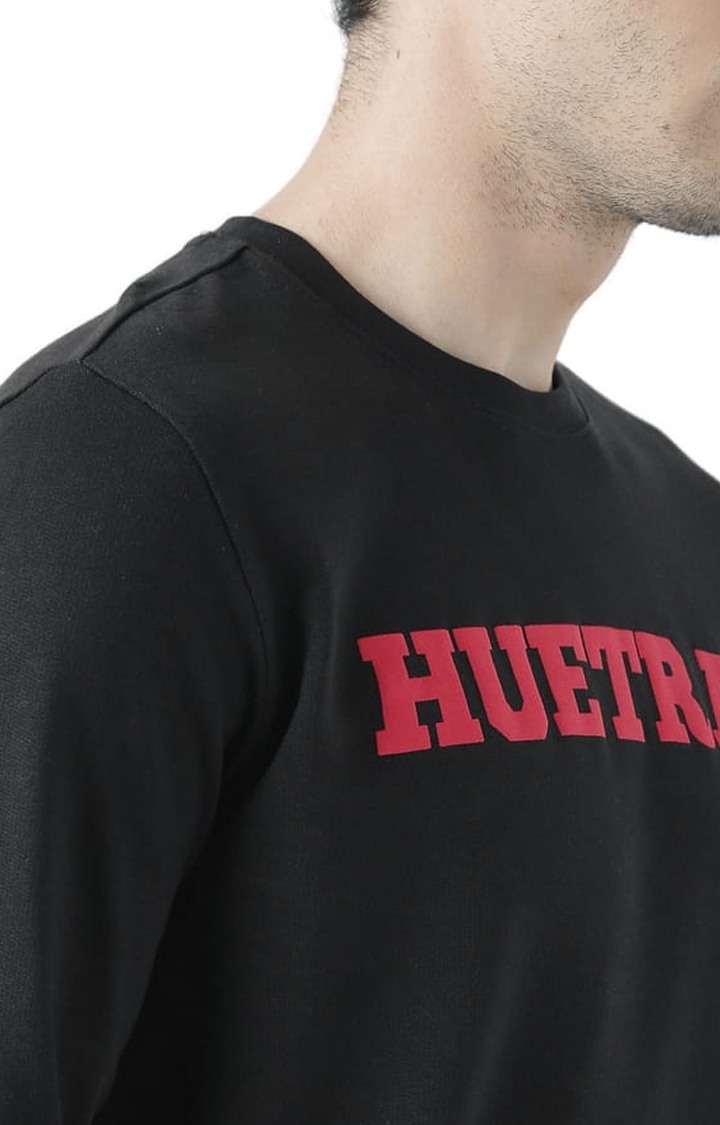 Men's Black Typographic Sweatshirts