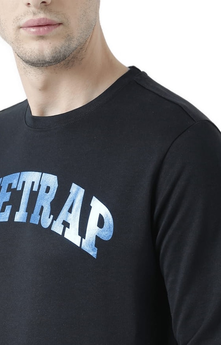 Men's Black Typographic Sweatshirts