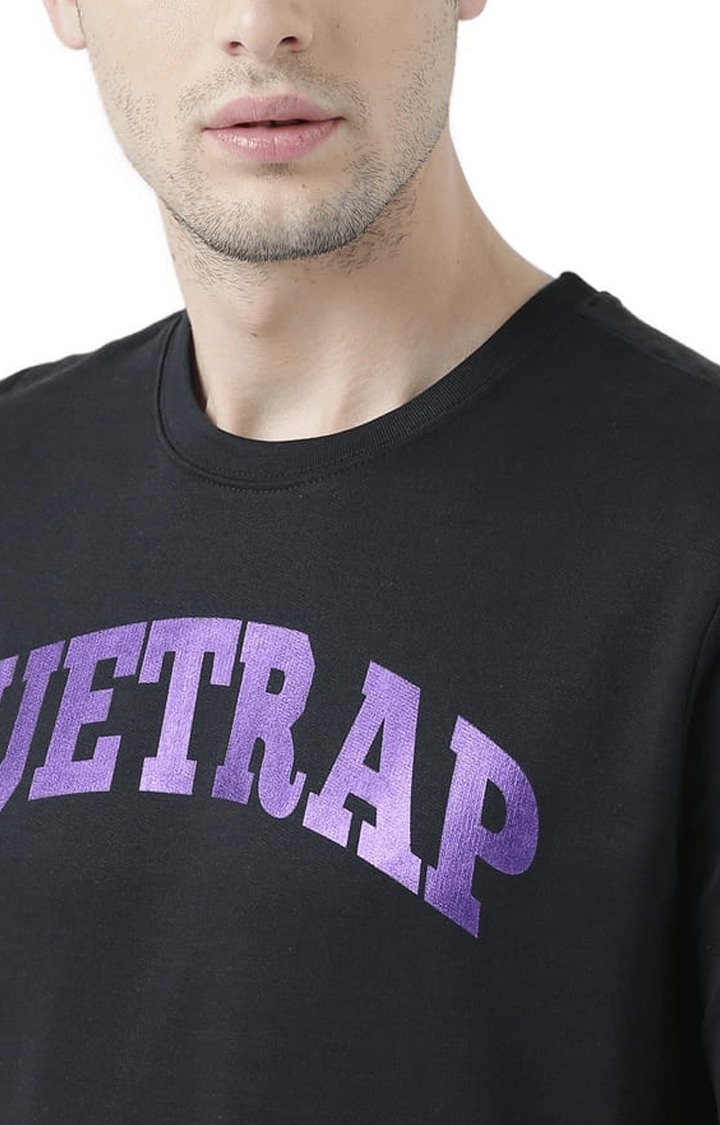 Men's Black Typographic Sweatshirts