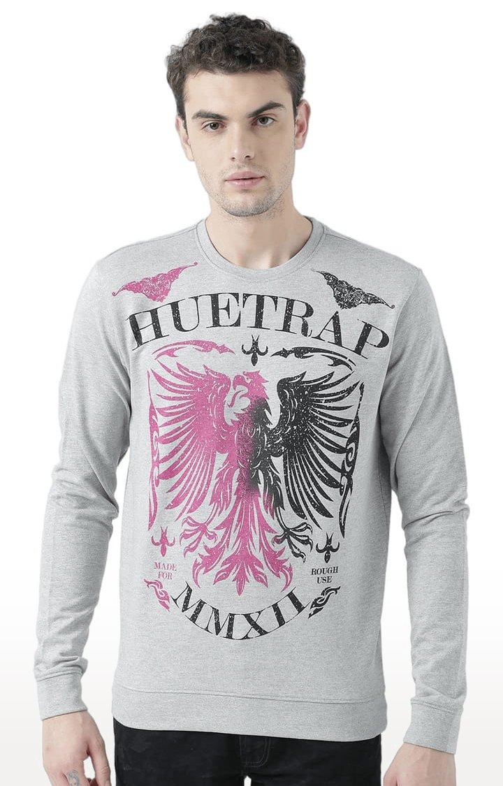 Men's Grey Printed Sweatshirts