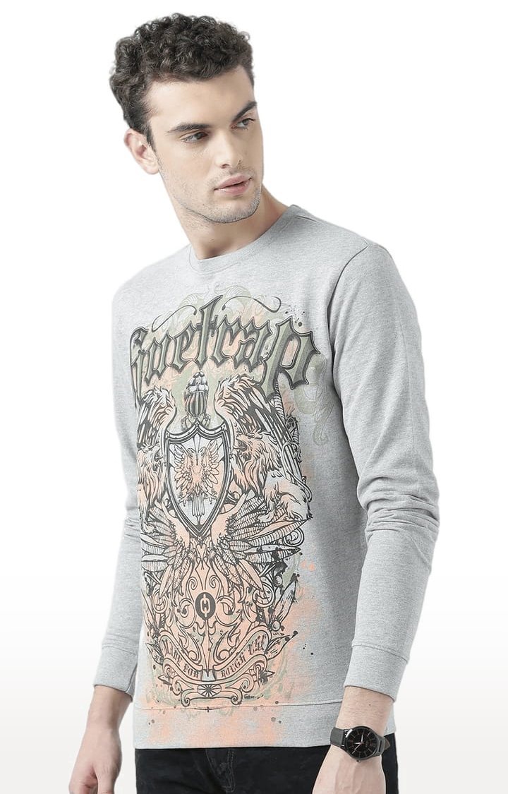 Men's Grey Printed Sweatshirts