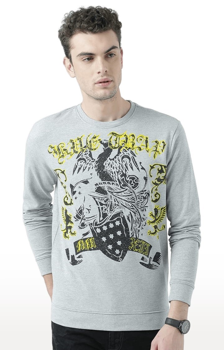 Men's Grey Printed Sweatshirts