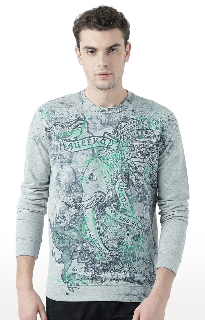 Men's Grey Printed Sweatshirts
