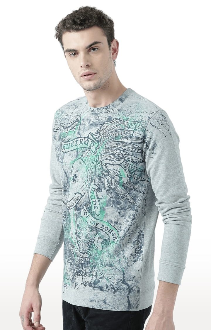 Men's Grey Printed Sweatshirts