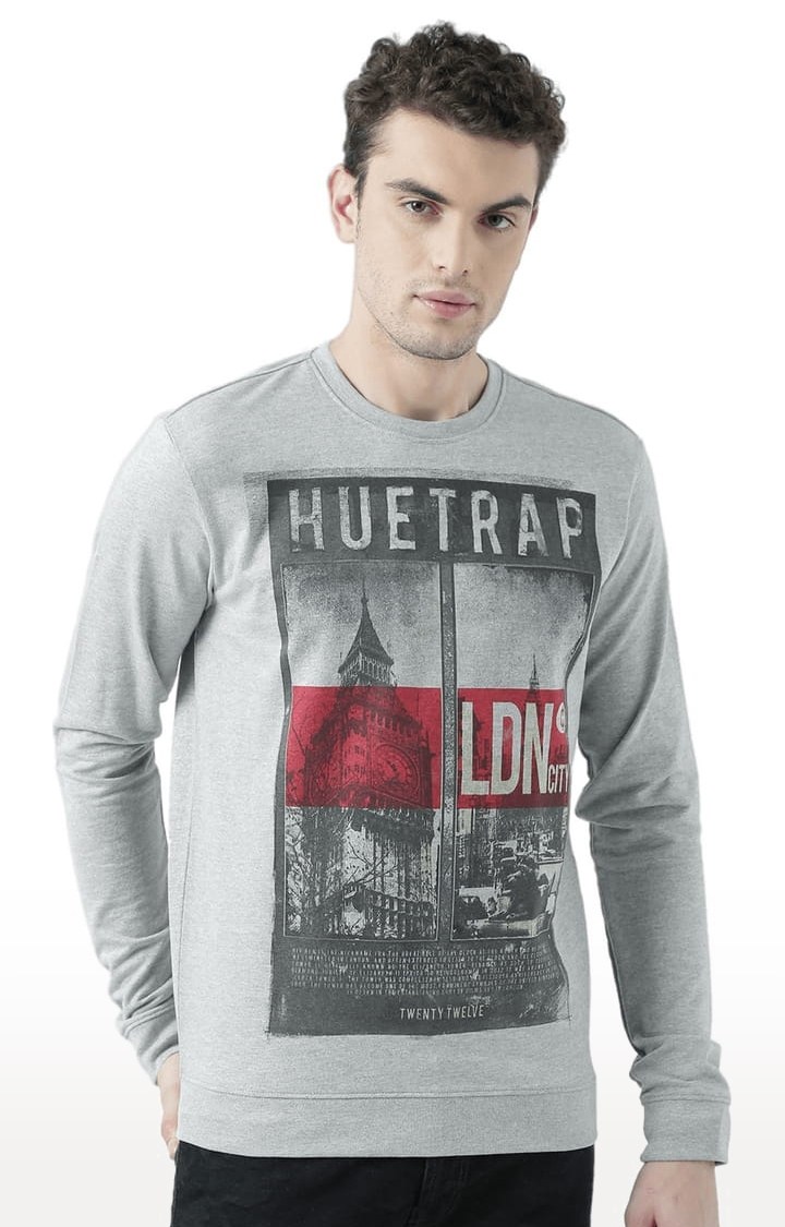 Men's Grey Printed Sweatshirts