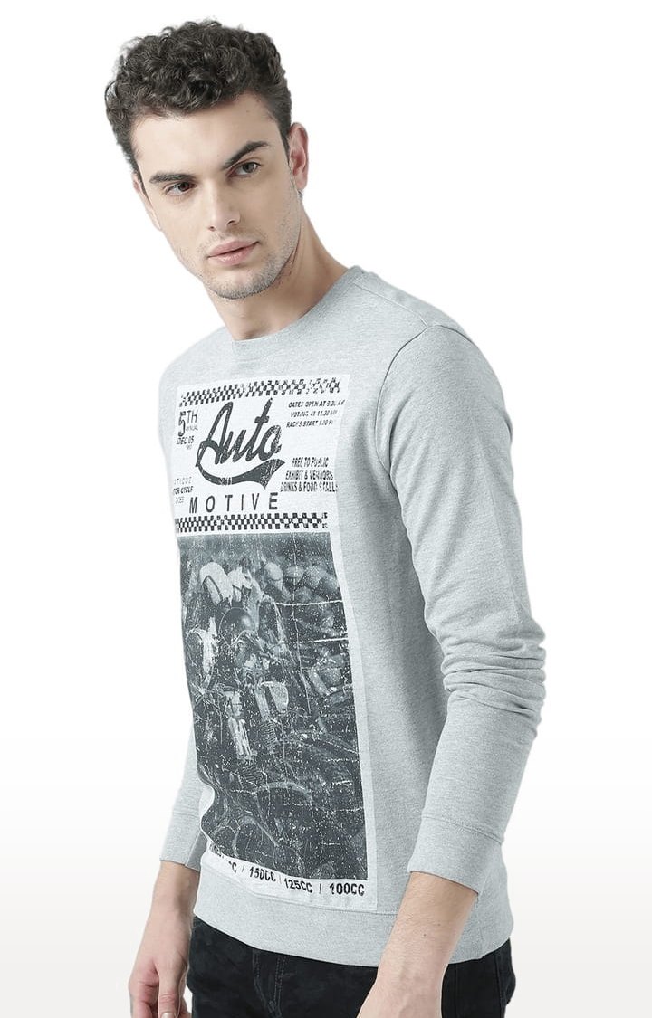 Men's Grey Printed Sweatshirts
