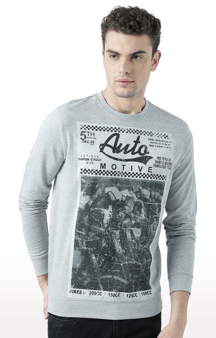 Men's Grey Printed Sweatshirts