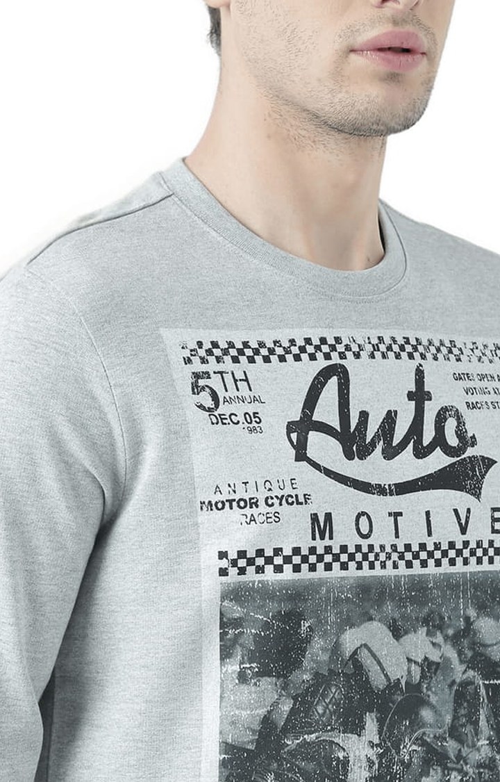 Men's Grey Printed Sweatshirts
