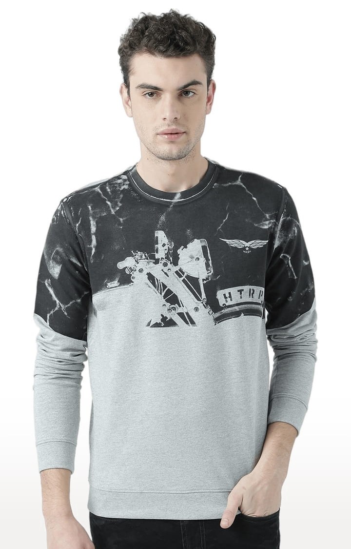 Men's Grey Printed Sweatshirts