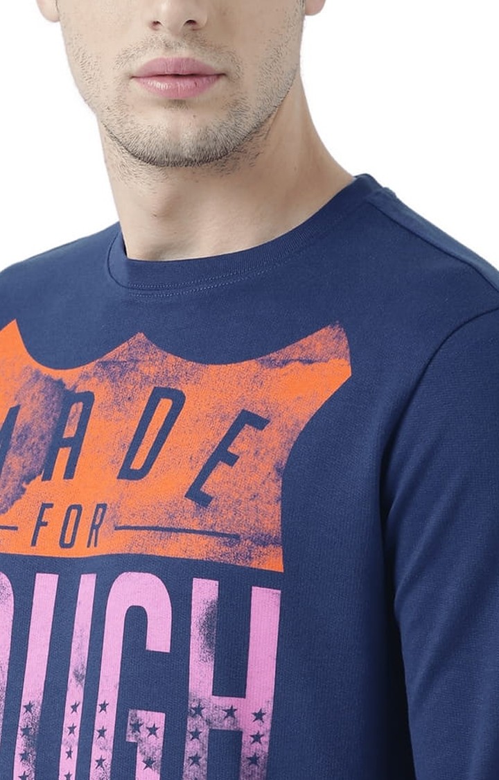 Men's Blue Typographic Sweatshirts