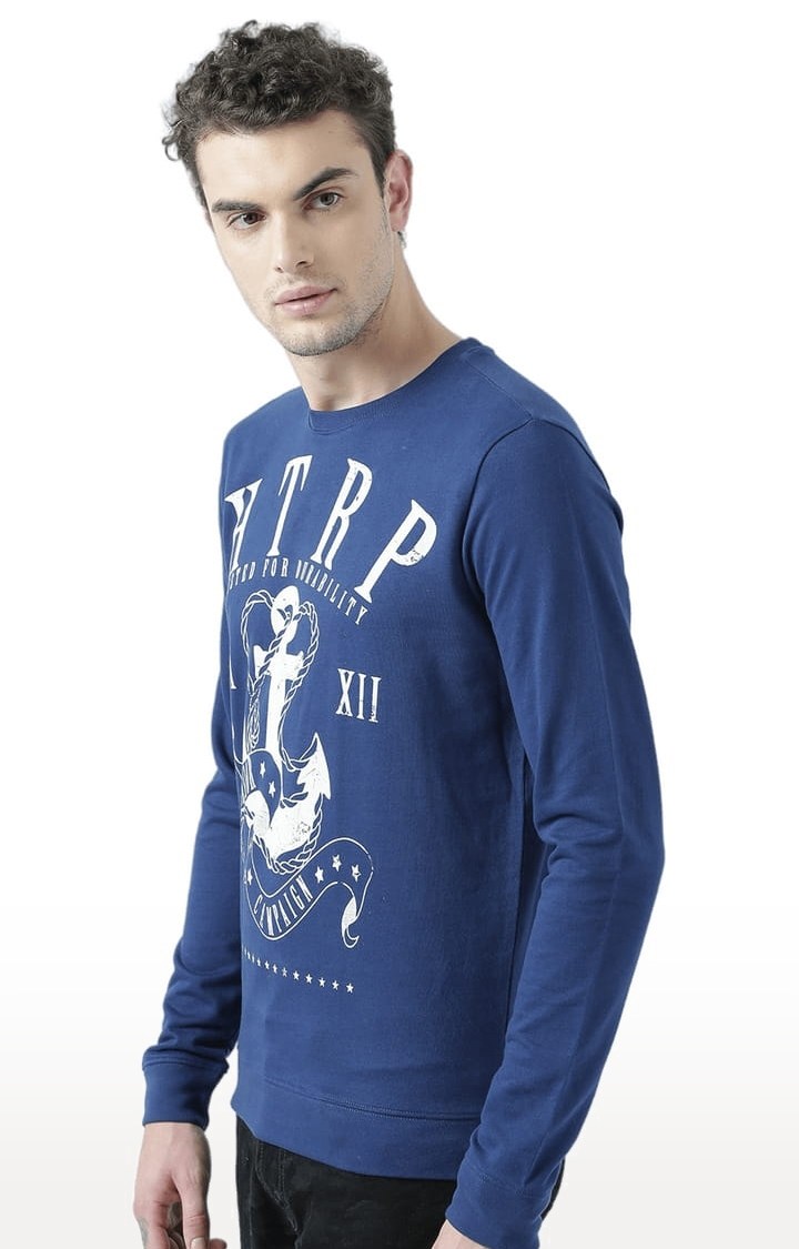 Men's Blue Printed Sweatshirts