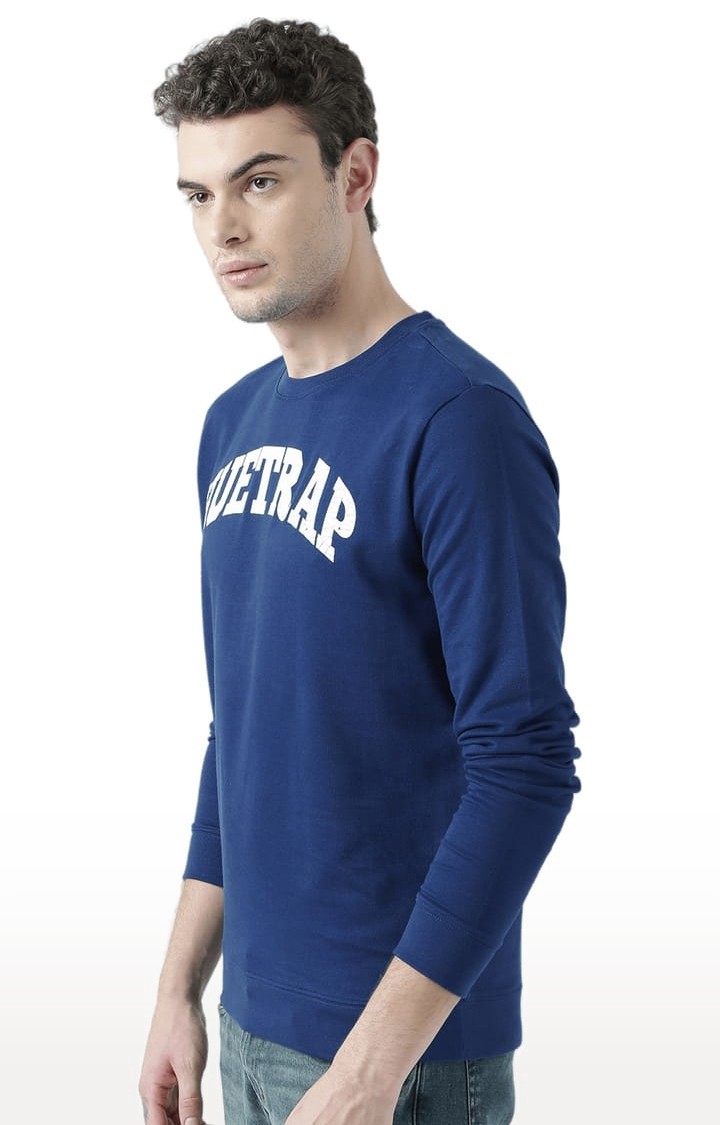 Men's Blue Typographic Sweatshirts