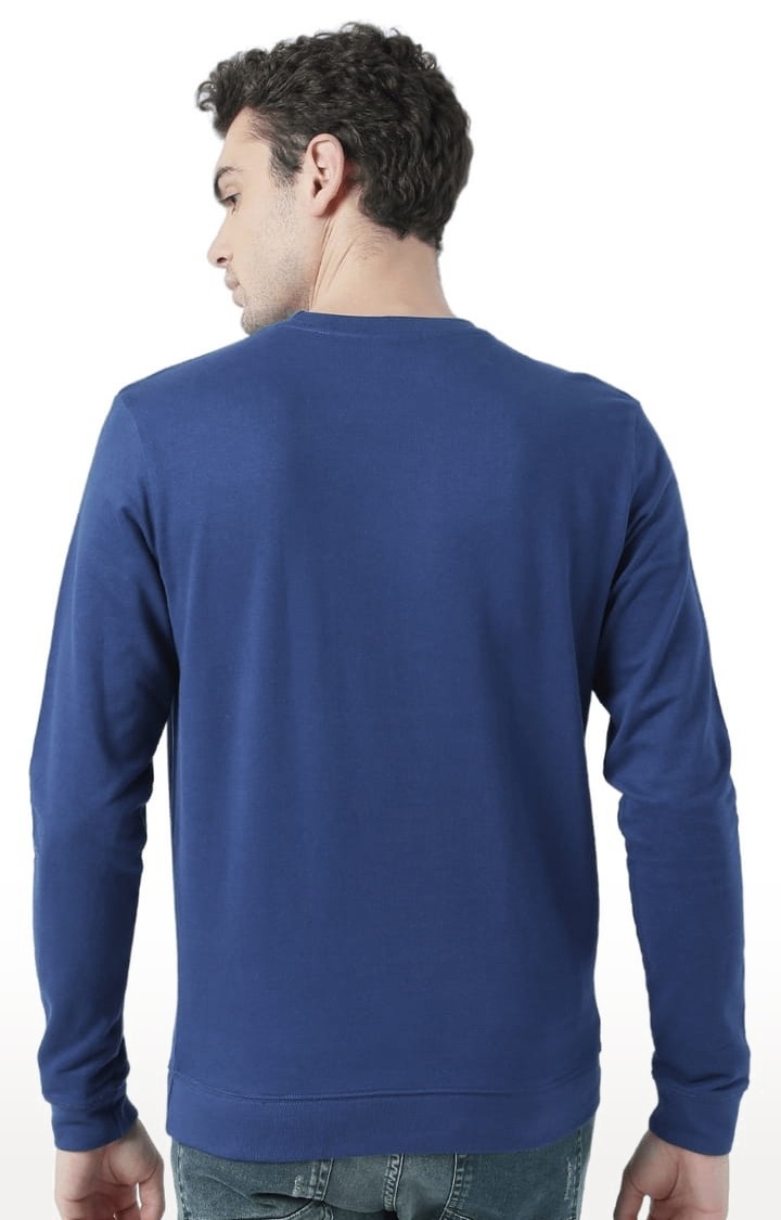 Men's Blue Typographic Sweatshirts