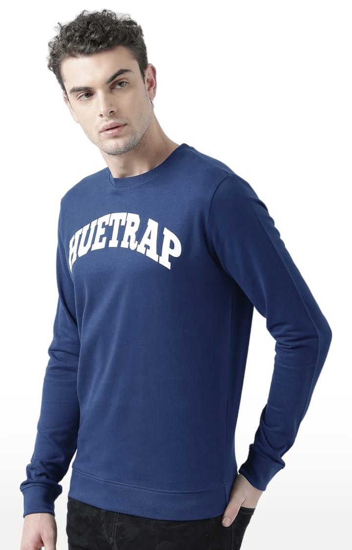 Men's Blue Typographic Sweatshirts