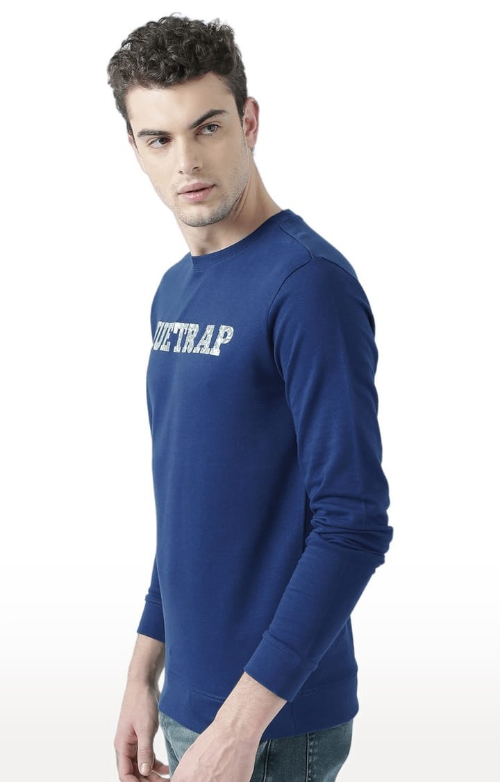 Men's Blue Typographic Sweatshirts