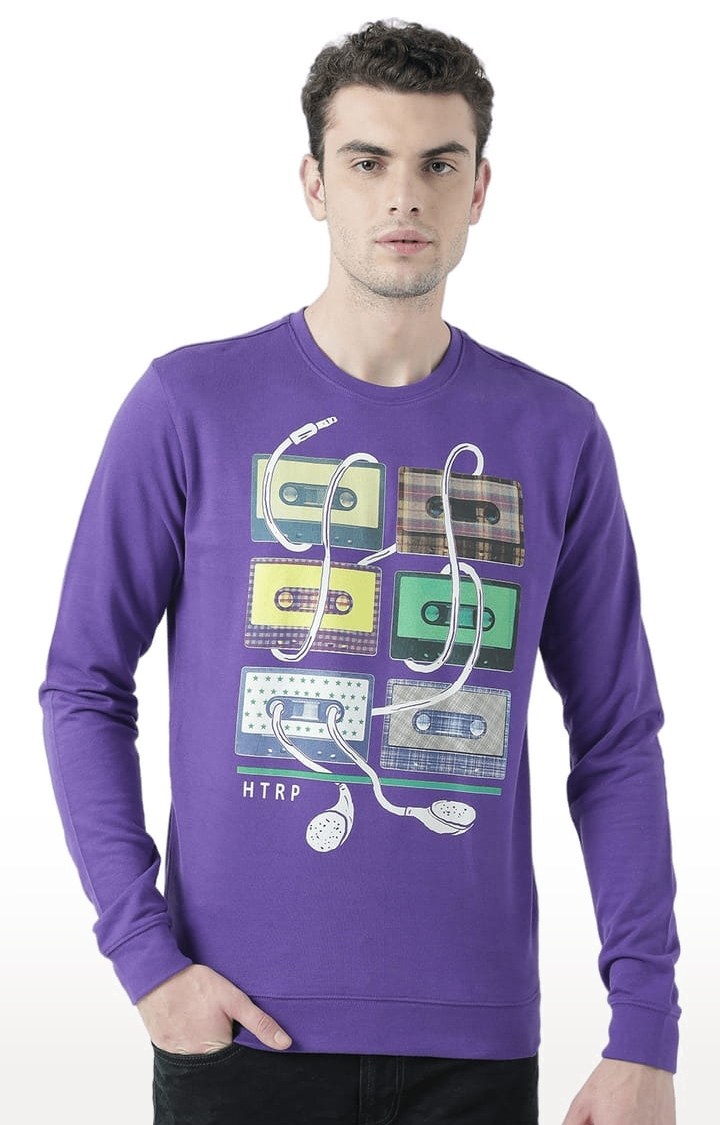 Men's Purple Printed Sweatshirts
