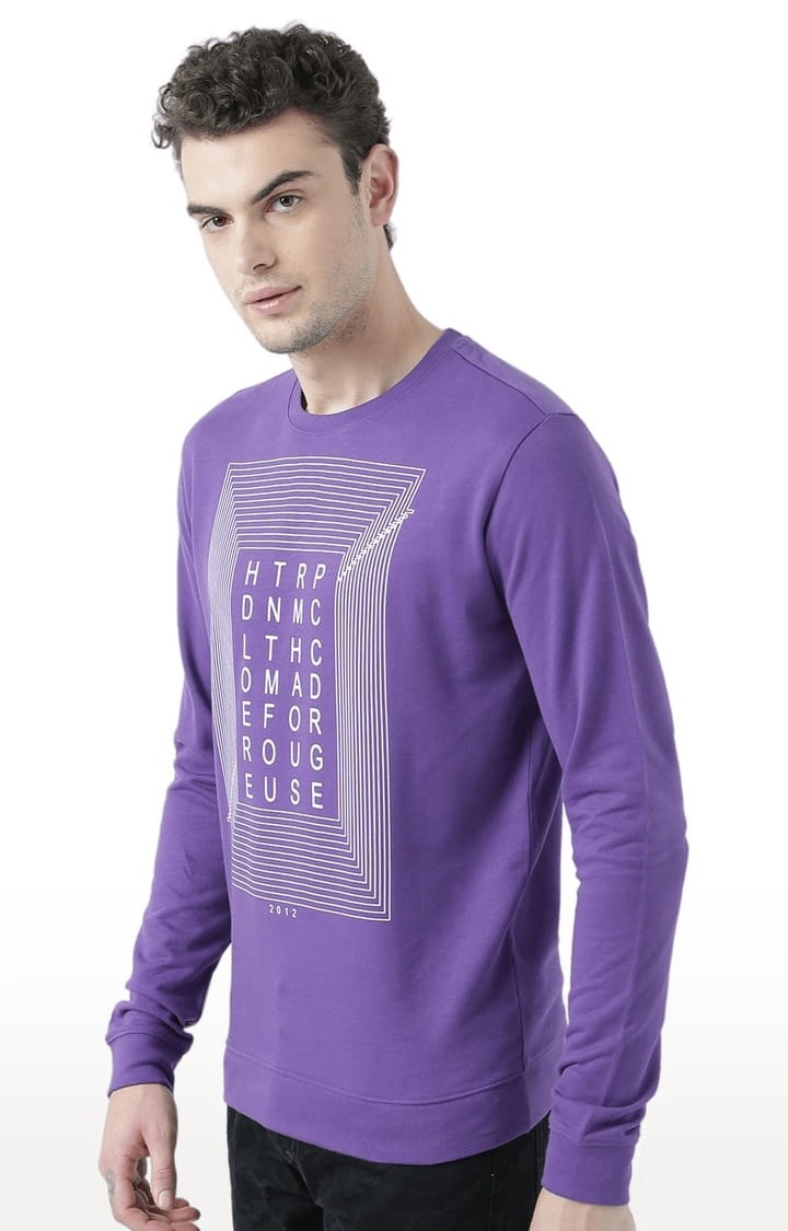 Men's Purple Typographic Sweatshirts