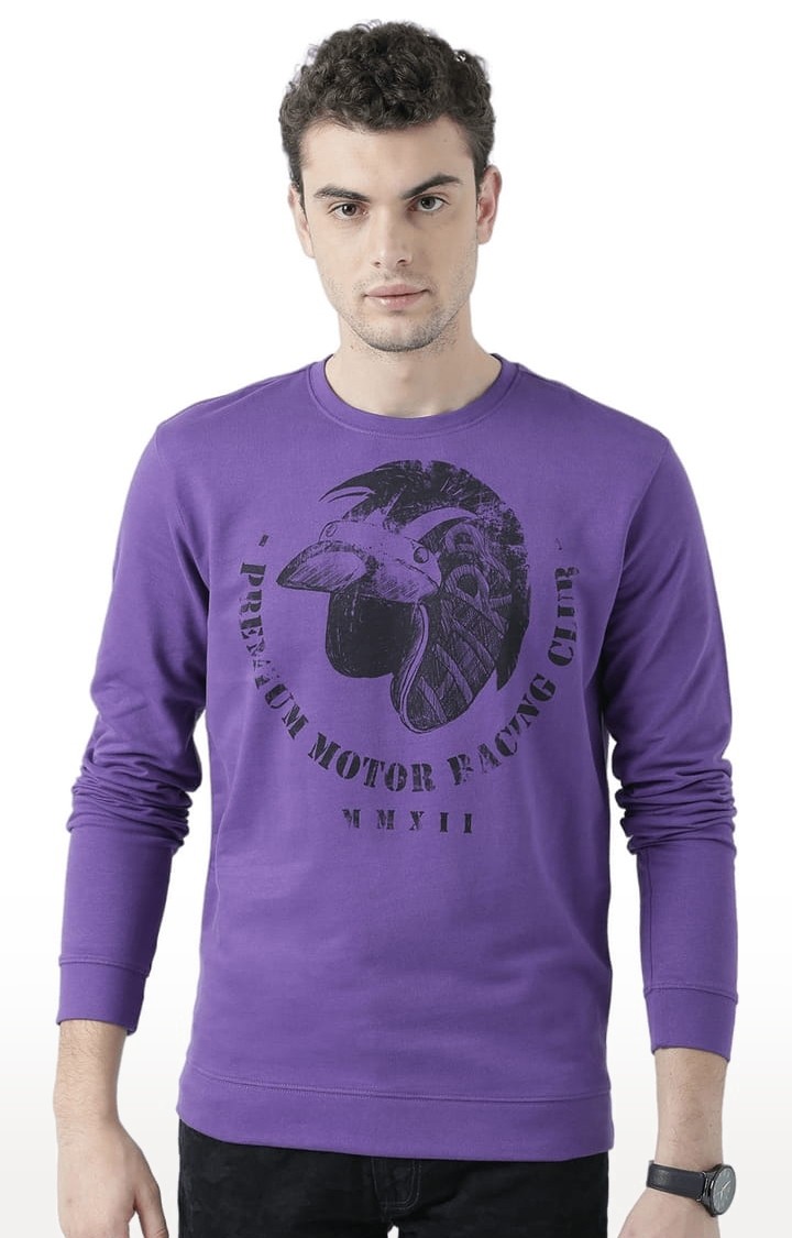 Men's Purple Printed Sweatshirts