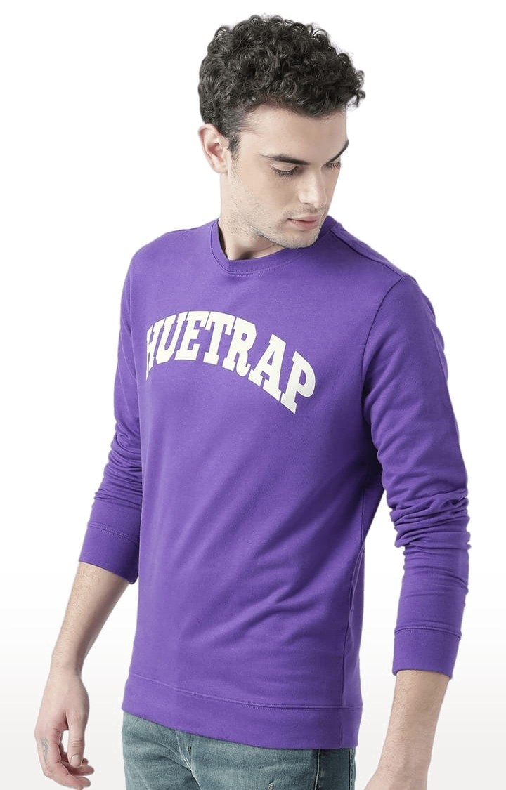 Men's Purple Typographic Sweatshirts