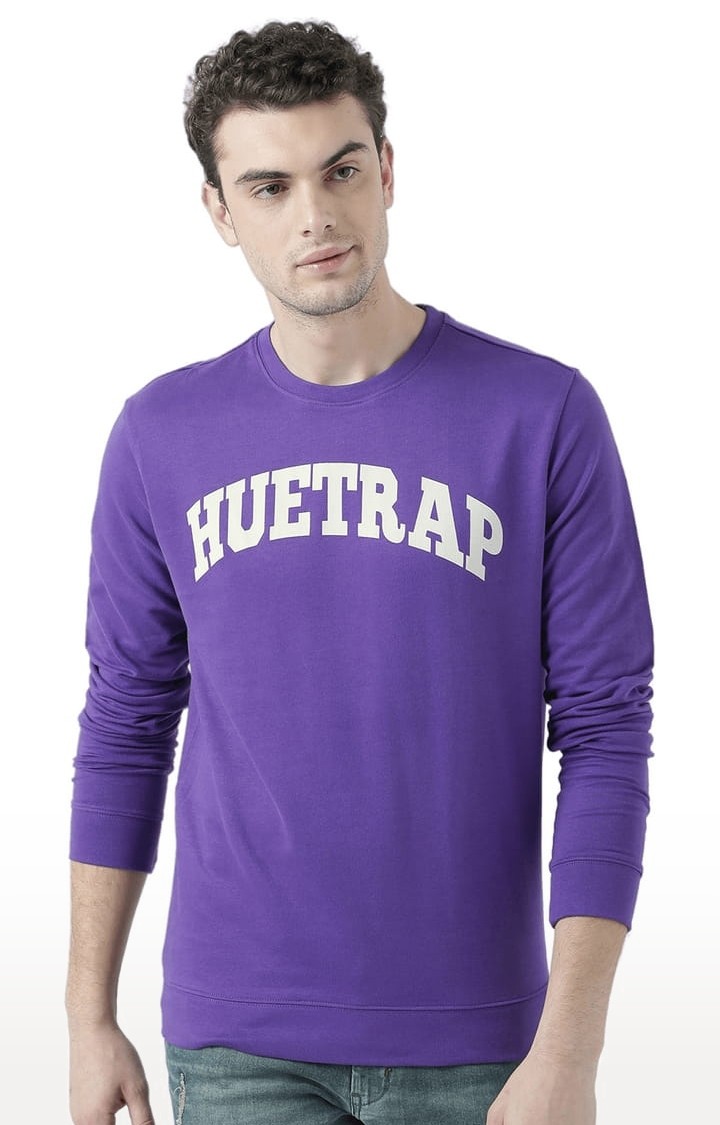 Men's Purple Typographic Sweatshirts