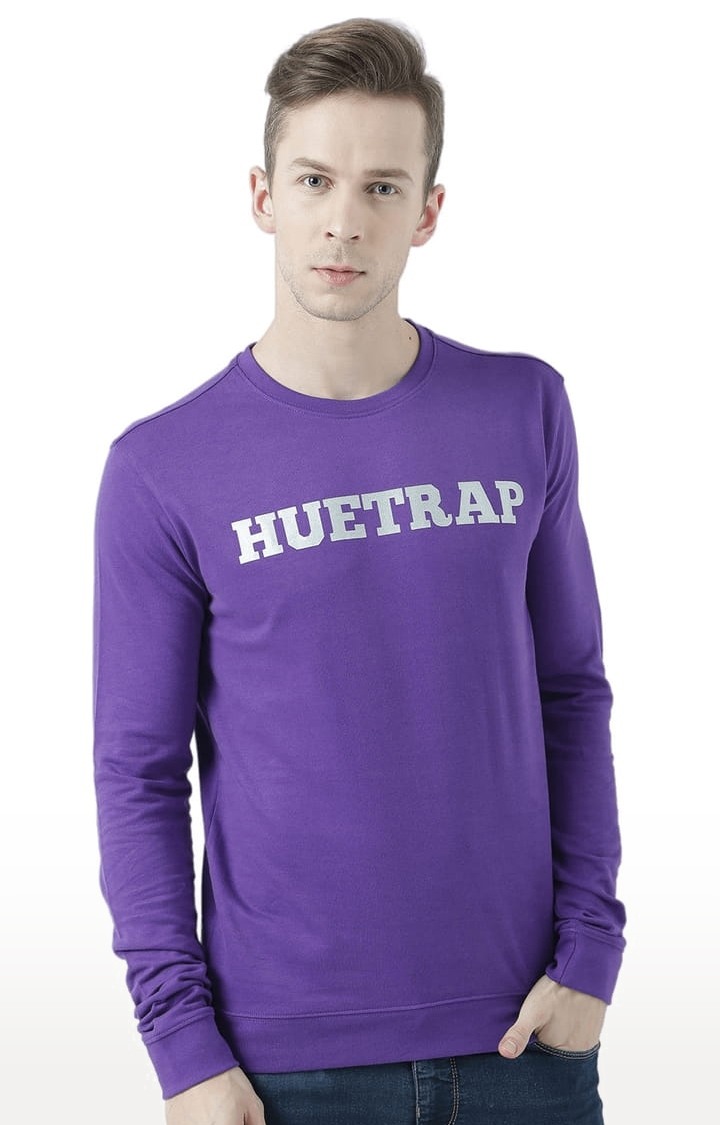 Men's Purple Typographic Sweatshirts