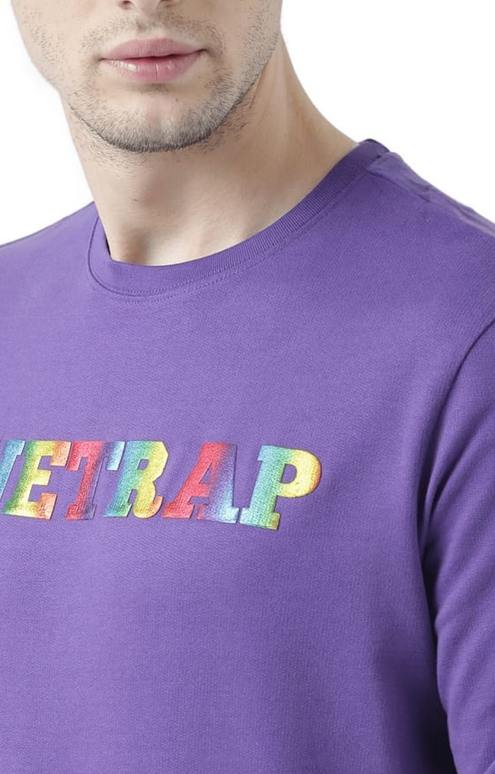 Men's Purple Typographic Sweatshirts