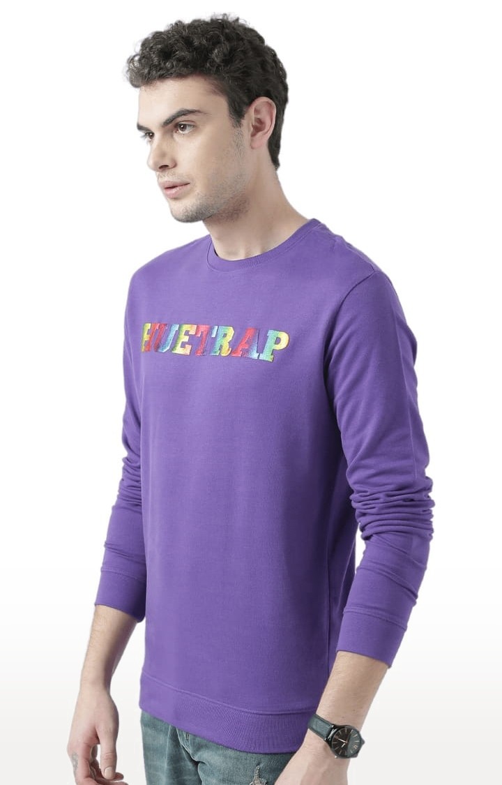 Men's Purple Typographic Sweatshirts