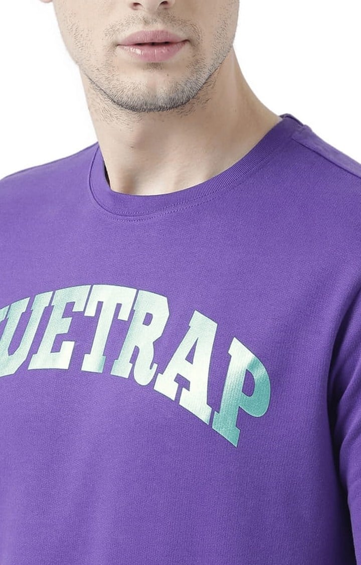 Men's Purple Typographic Sweatshirts