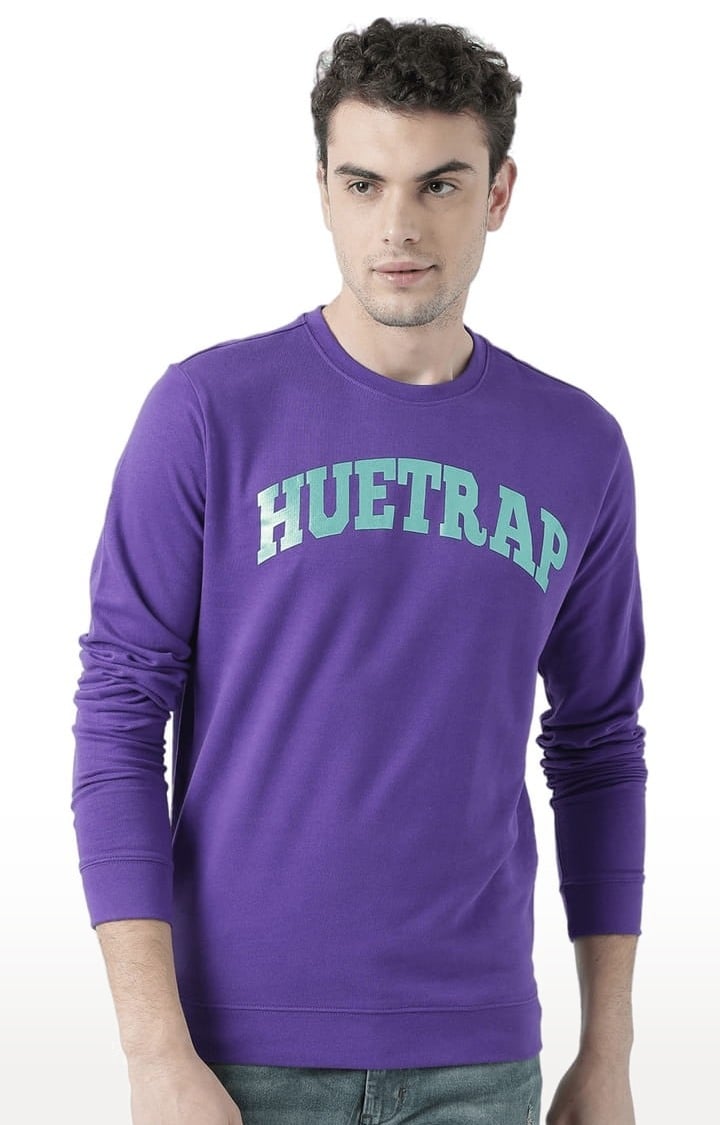 Men's Purple Typographic Sweatshirts