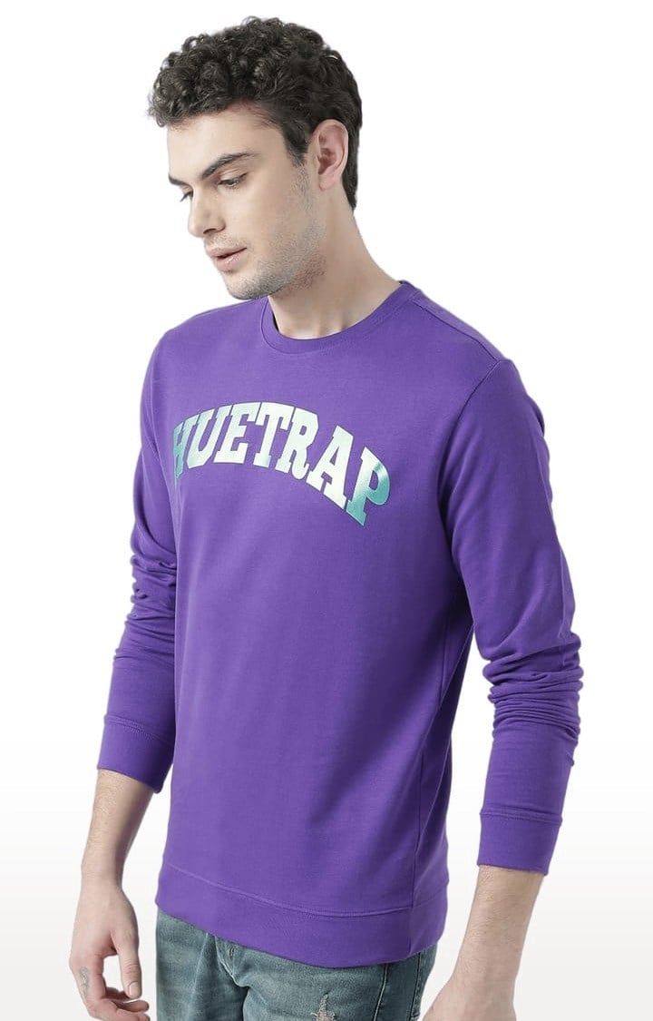 Men's Purple Typographic Sweatshirts
