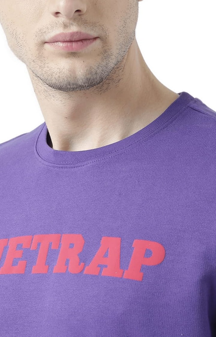 Men's Purple Typographic Sweatshirts