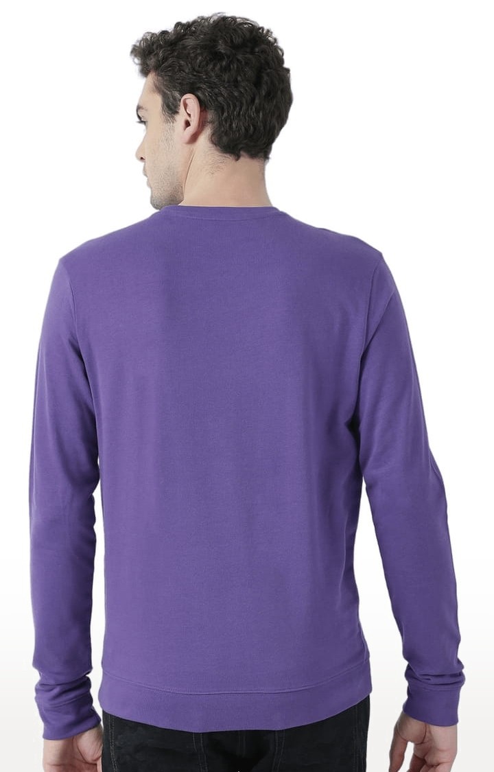 Men's Purple Typographic Sweatshirts