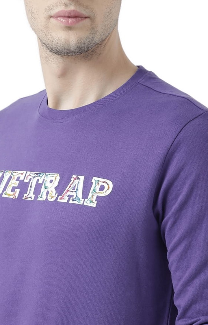 Men's Purple Typographic Sweatshirts