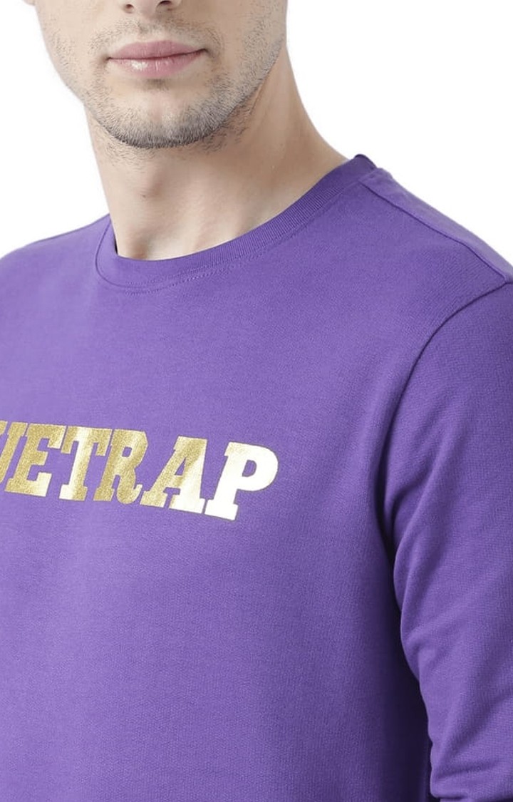 Men's Purple Typographic Sweatshirts