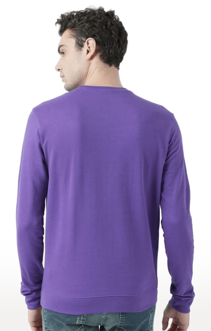 Men's Purple Typographic Sweatshirts