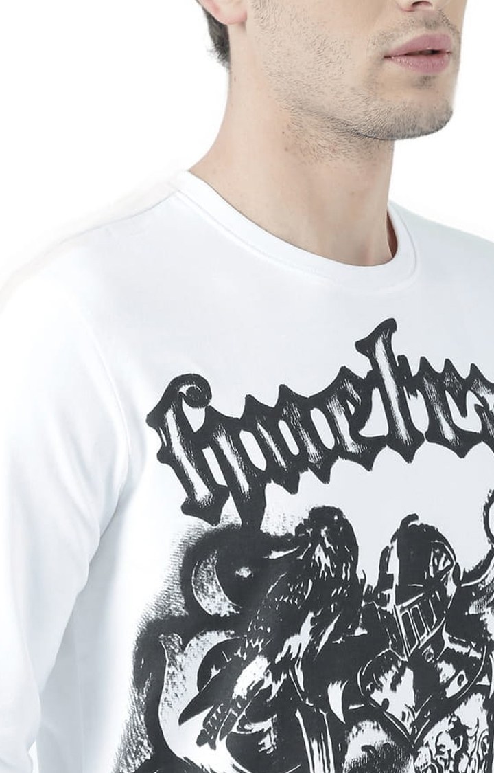Men's White Printed Sweatshirts