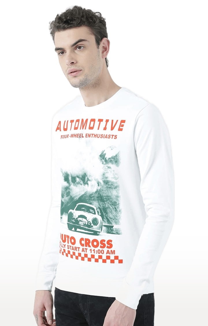 Men's White Typographic Sweatshirts