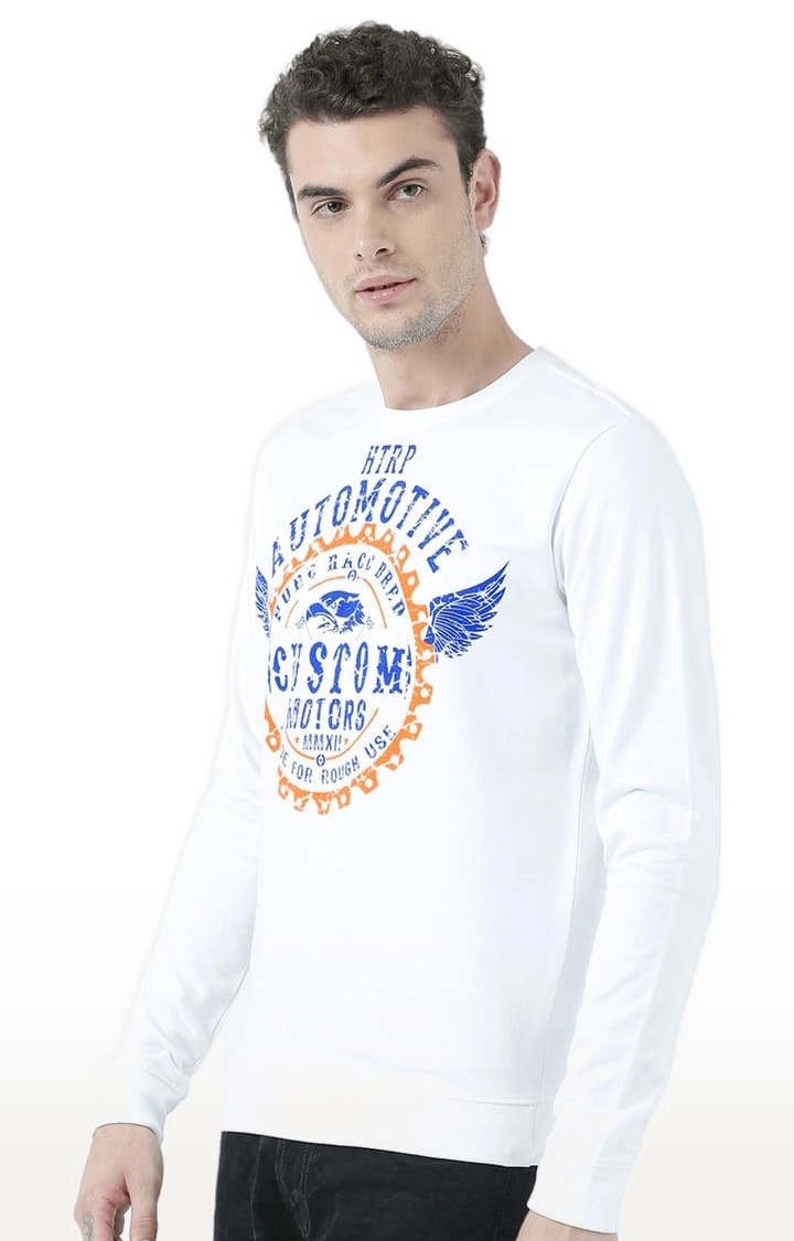 Men's White Typographic Sweatshirts