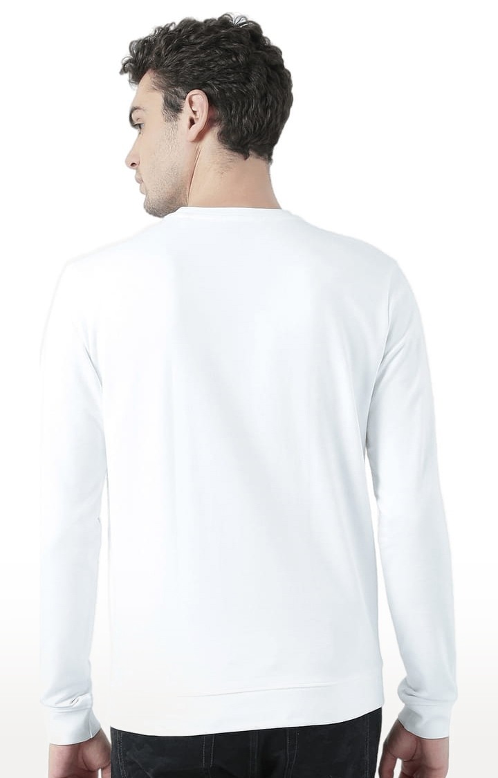 Men's White Typographic Sweatshirts
