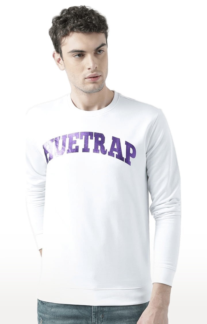 Men's White Typographic Sweatshirts