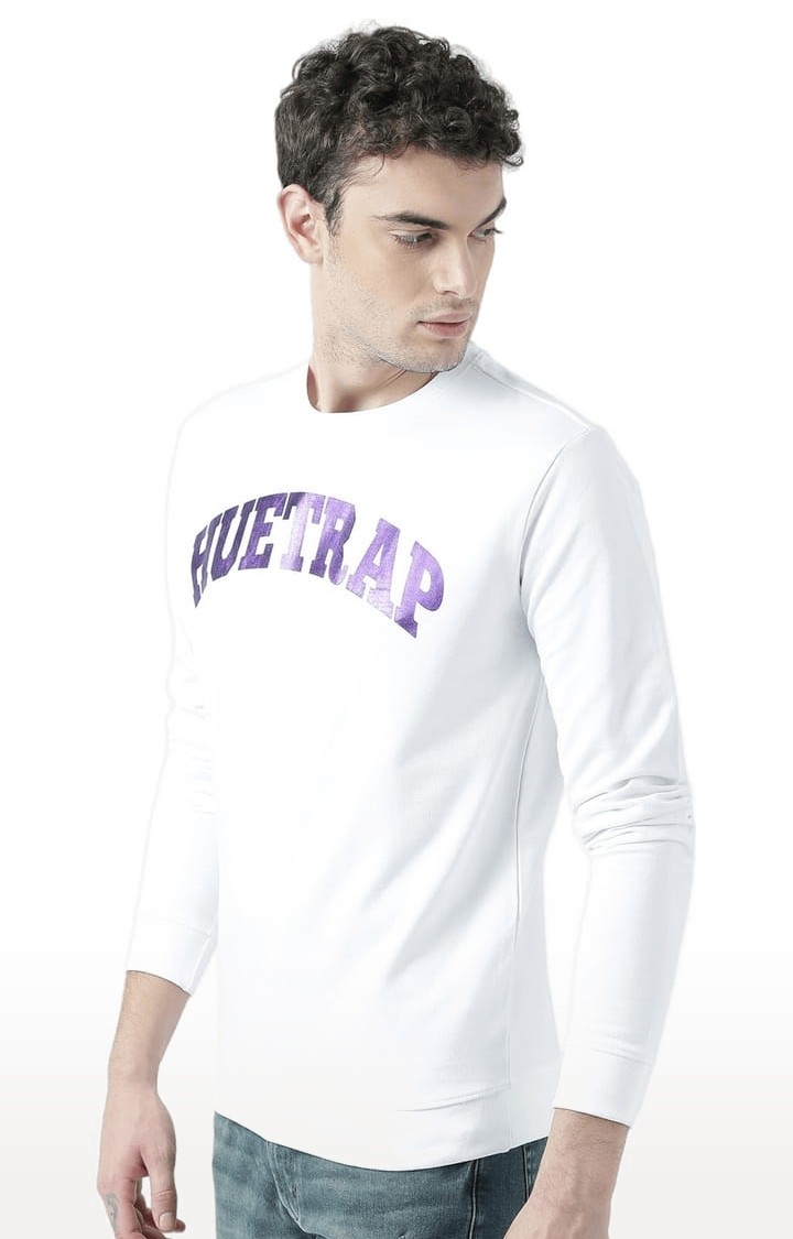 Men's White Typographic Sweatshirts