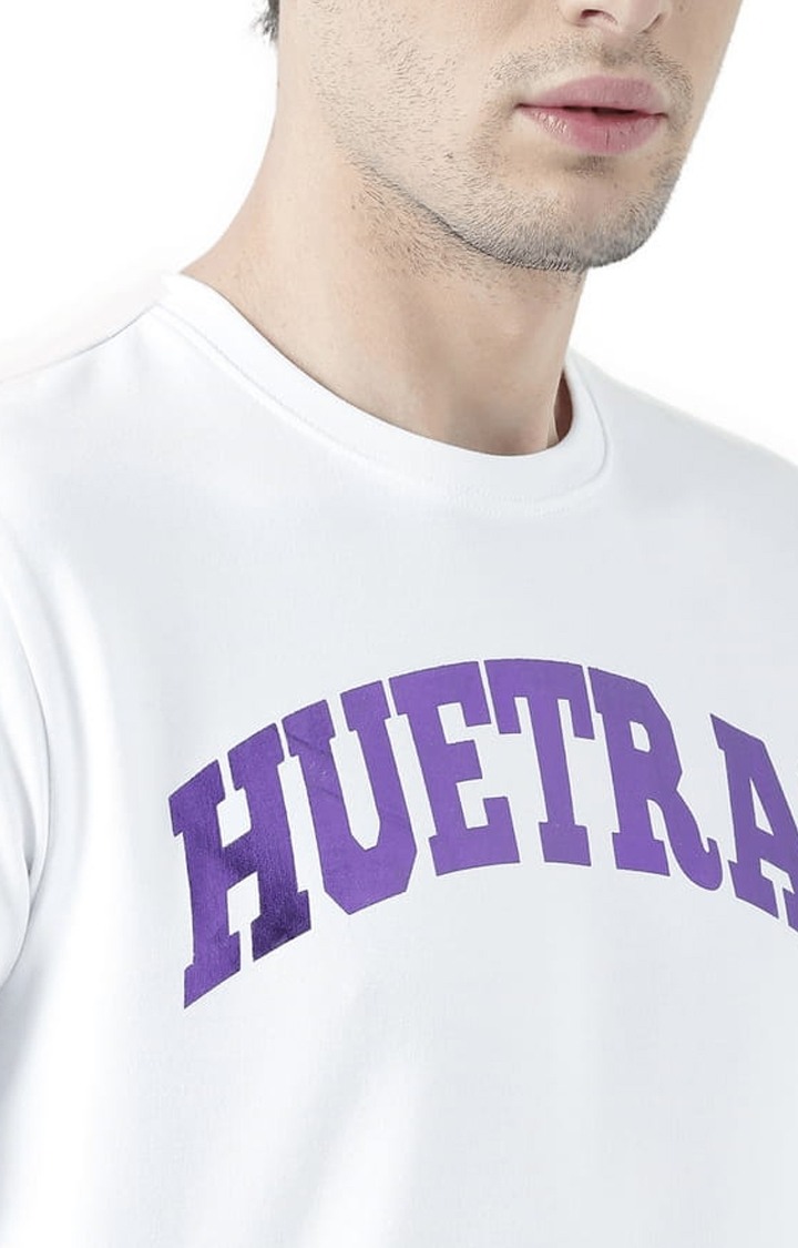 Men's White Typographic Sweatshirts